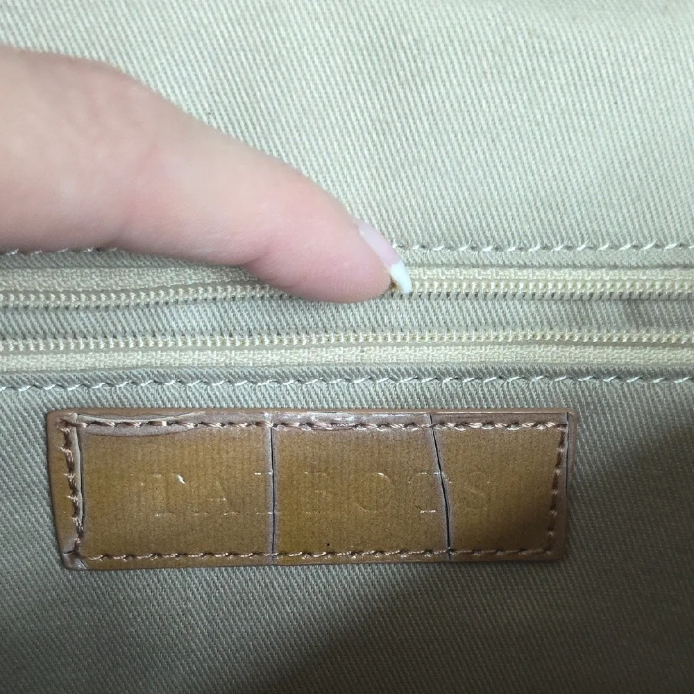 Talbots Tan Crocodile-Embossed Crossbody Bag